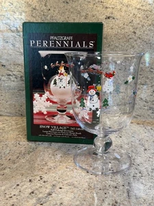 Pfaltzgraff Perennials  Snow Village Ball Pedestal Hurricane Candle Holder - Picture 1 of 7