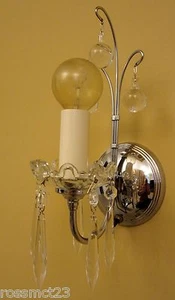 Vintage Lights pair 1930s Art Deco chrome sconces   - Picture 1 of 4
