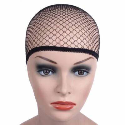 Wig Stocking Black Mesh Weaving Hair Net for Wig Open End Stretchy Fishnet - Image 1 of 4