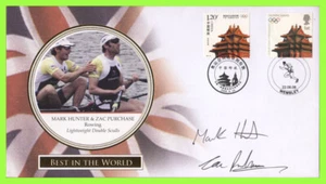 G.B. / China 2008 Olympiade Ersttagsbrief handsigniert Mark Hunter & Zac Käufe - Bild 1 von 4