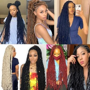36in Nu Locs Pre Looped Braids Synthetic Crochet Hair Dreadlocks Hair Extensions - Picture 1 of 19