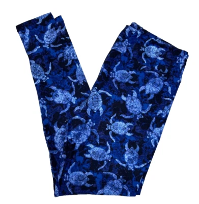 Leggings LuLaRoe para mujer talla TC azules tortugas agua océano altos y curvilíneos nuevos con etiquetas Foto 1 de 4