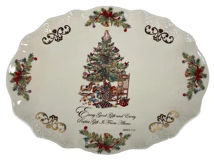 Vintage Christmas Serving Platter W/Gifts & Christmas Tree Huge 18"x 14" - Picture 1 of 3