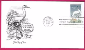 EE. UU. 1957 Artmaster FDC - CONSERVACIÓN DE LA VIDA SILVESTRE (grúas) - Fdi NEW ORLEANS, LA - Imagen 1 de 1
