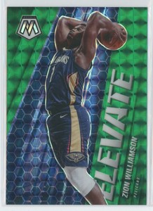 2020-21 Panini Mosaic Basketball Green Prizm Elevate Insert #3 Zion Williamson
