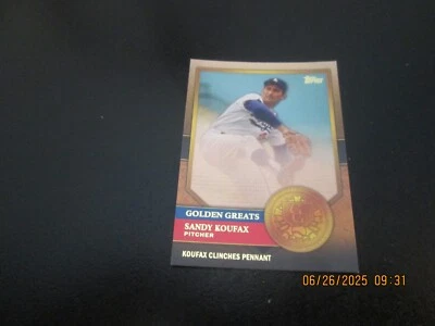SANDY KOUFAX DODGERS 2012 TOPPS GOLDEN GREATS  CARD #GG-48 - Image 1 of 2