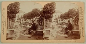 DER DACHGARTEN RESTAURANT NEUES OPERNHAUS STOCKHOLM SCHWEDEN STEREOVIEW 1897 - Bild 1 von 2