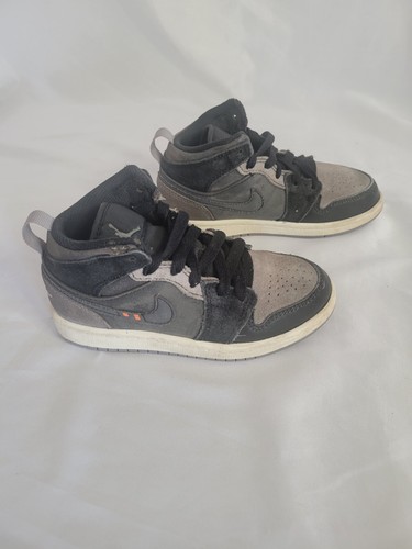 Nike Air Jordan 1 Mid SE Craft (PS) grigio nero 11C