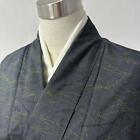 Ks219 Semi-Oshima Tsumugi Length 154Cm Drumstick Collar Japanese Kimono Pure Sil
