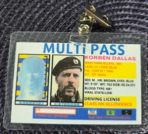 Multipass Corbin Dallas badge from the movie, Fifth Element w shirt clip - Picture 1 of 1
