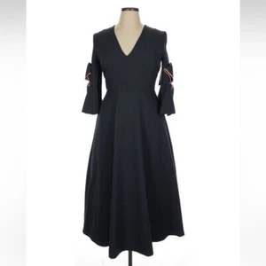 Roksanda Lavette Bow trim navy blue dress new sz 14UK - Picture 1 of 11