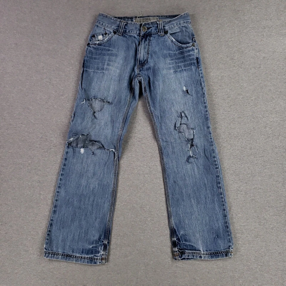 Pantalones de mezclilla de colección Arizona 30x32 tiro bajo corte bota desgastados destruidos vintage años 2000 Foto 1 de 4