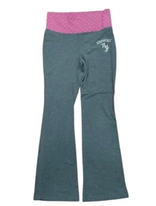 Vintage Aeropostale Fold Down Low Waist Y2k Twee 20s Flare Sweatpant Gray/Pink M - Picture 1 of 7