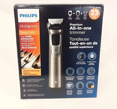 PHILIPS 7000 Series Norelco Acero Multigroom Todo en Uno Recortadora MG7750 - 22 PIEZAS Foto 1 de 4