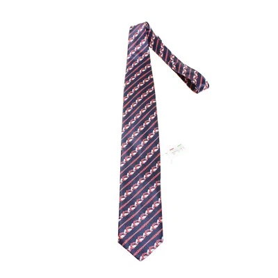 Italo Ferretti новый с Ярлыками шеи галстук в синий/красный абстрактные полоски 100% шелк сделано в Италии - Изображение 1 из 4