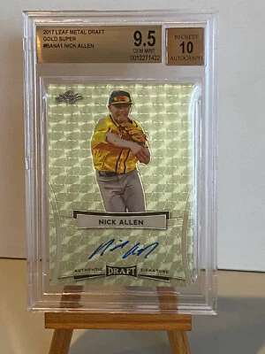Nick Allen 2017 Leaf Metal Draft Gold Super Auto 1/1  BGS 9.5 10 Autograph - Image 1 of 2