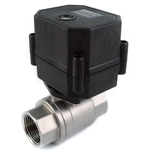 Valvola a sfera motorizzata 3/4" NPT N/O EPDM 9V 12 a 24 VDC/VAC 2 fili inox SS - Foto 1 di 4