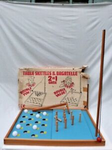 VINTAGE TABLE SKITTLES & BAGATELLE 2 IN 1 GAME 1950/60s RETRO