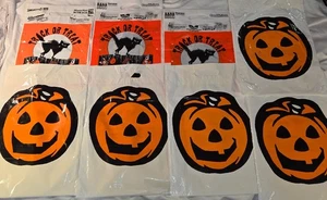 Vintage Halloween 8 Plastik Süßigkeiten Säcke National Safety Council 1986/87 Kürbis - Bild 1 von 14