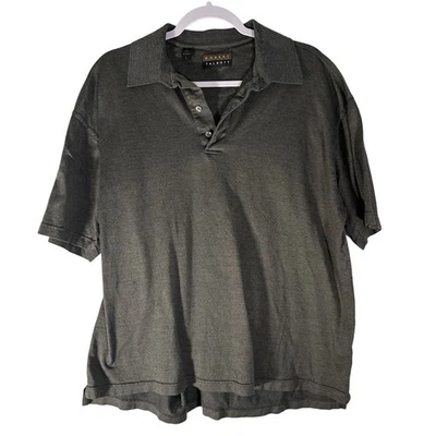 Camisa polo gris manga corta Robert Talbott para hombre talla grande Foto 1 de 2