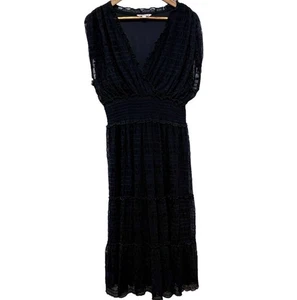 Vestido Nanette Lepore para mujer 14 negro con volantes en capas babydoll ligero - Imagen 1 de 12
