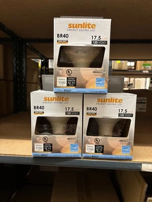 (3-Pk) Sunlite Dimmable LED Light Bulb Soft White BR40 2700K 75W BR40 17.5W - Image 1 of 4