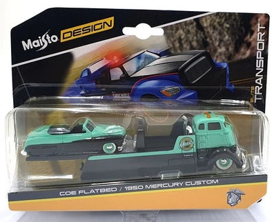 Maisto 1/64 Scale Diecast 15055 1950 Mercury Custom/COE Flatbed - Mint Green - Image 1 of 4