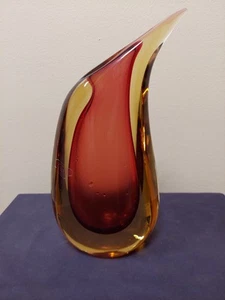 De colección. Murano Oggetti - Firmado Luigi Onesto - Gota de lágrimas de vidrio Sommerso 9 3/8" de alto - Imagen 1 de 13