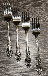 Oneida SSS Pembrooke Renoir 4 tenedores de ensalada 6-3/4" cubiertos de acero inoxidable vintage - Imagen 1 de 5