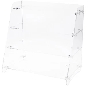 Plymor Clear Acrylic Angled Front 4-Shelf Display Unit, 18" H x 18.5" W x 11.5"D - Picture 1 of 1