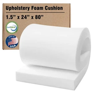 RaceCityFoam Upholstery Foam Cushion 1.5" H x 24" W x 80" L (Medium Firm) Sea... - Picture 1 of 5