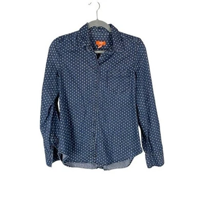 Camisa Joe Fresh Azul Marino Lunares Abotonada Para Mujer Pequeña S/P Foto 1 de 4