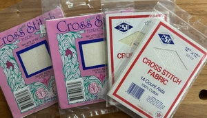 14 count Aida cross stitch fabric 4 pack white - Picture 1 of 3