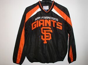 MLB Men's San Francisco Giants V-Neck Windbreaker Pullover SweatShirt Jacket