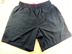 Boys Speedo Black and Red Elastic Drawstring Swim Trunks Short Youth Sz M Medium - Picture 1 of 7