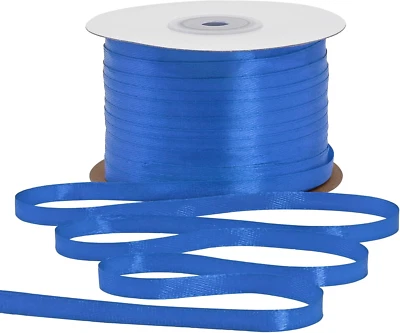 Royal Blue Satin Ribbon 1/4 Inch X 200 Yards Fabric Ribbons for Gift Wrapping Bo - Image 1 of 4