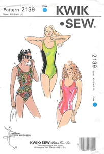 Vintage Uncut Kwik Sew Sewing Pattern # 2139 Misses Swimsuits Sizes: XS-S-M-L-XL - Picture 1 of 3