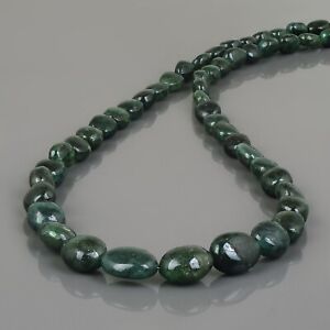 18 " Strand Natürliches Grün Smaragd Oval Edelstein Perlen Geburtsstein Schmuck