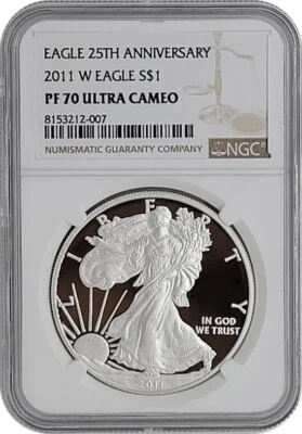 Набор серебряных американских монет с орлом пруф 2011 W 25th Anniversary NGC PF70 - Изображение 1 из 2