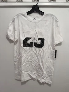 Jordan "23" with Silver Jordan Logo White T-Shirt Kid Size - Picture 1 of 2
