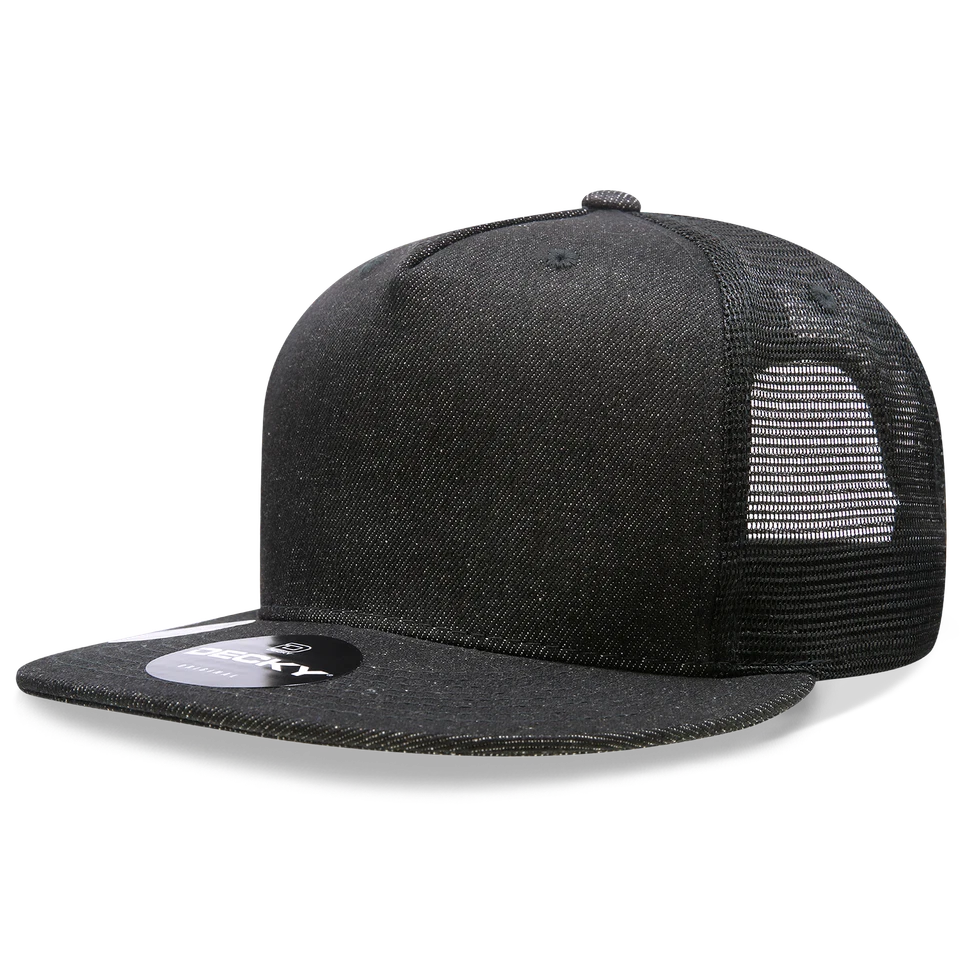 Gorra de camionero de mezclilla estructurada de alto perfil unisex de 5 paneles Decky - 1082 Foto 1 de 1