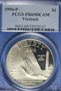 1994 P PCGS PR69DCAM VIETNAM COMMEMORATIVE DOLLAR #B49959 - Picture 1 of 2