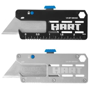 HART 2-PACK | 4-in-1 UTILITY KNIFE Pocket Tool BOTTLE OPENER SAE & METRIC SCALE - Picture 1 of 7