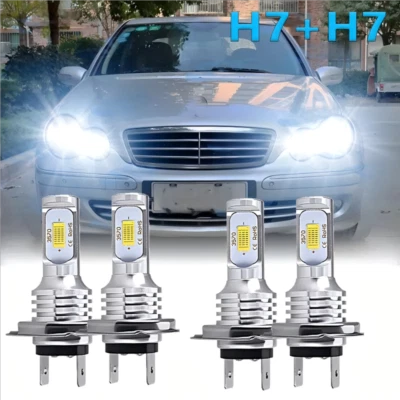 LED Headlight Bulbs 6000K For Mercedes-Benz C230 2002 2003 2004 2005 2006 2007 - Image 1 of 4