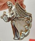 Vintage Lenox Silver Plated Mesh 3 D Design Christmas Angels  Ornament Beautiful