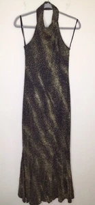 Vestido Coty Para Mujer Grande Negro y Dorado Halter Vestido Ajustado Elástico Formal - Imagen 1 de 24