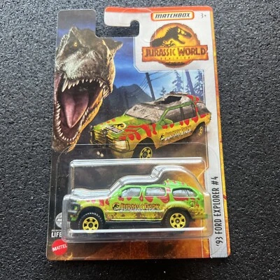 Matchbox Jurassic Park World MBX 93 Ford Explorer variante de daño de batalla aplastado Foto 1 de 2