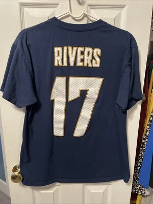Philip Rivers Shirt San Diego Chargers Football Majestic Men’s Blue Tee Large - Image 1 of 2