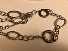 vintage estate silver tone ring chain necklace