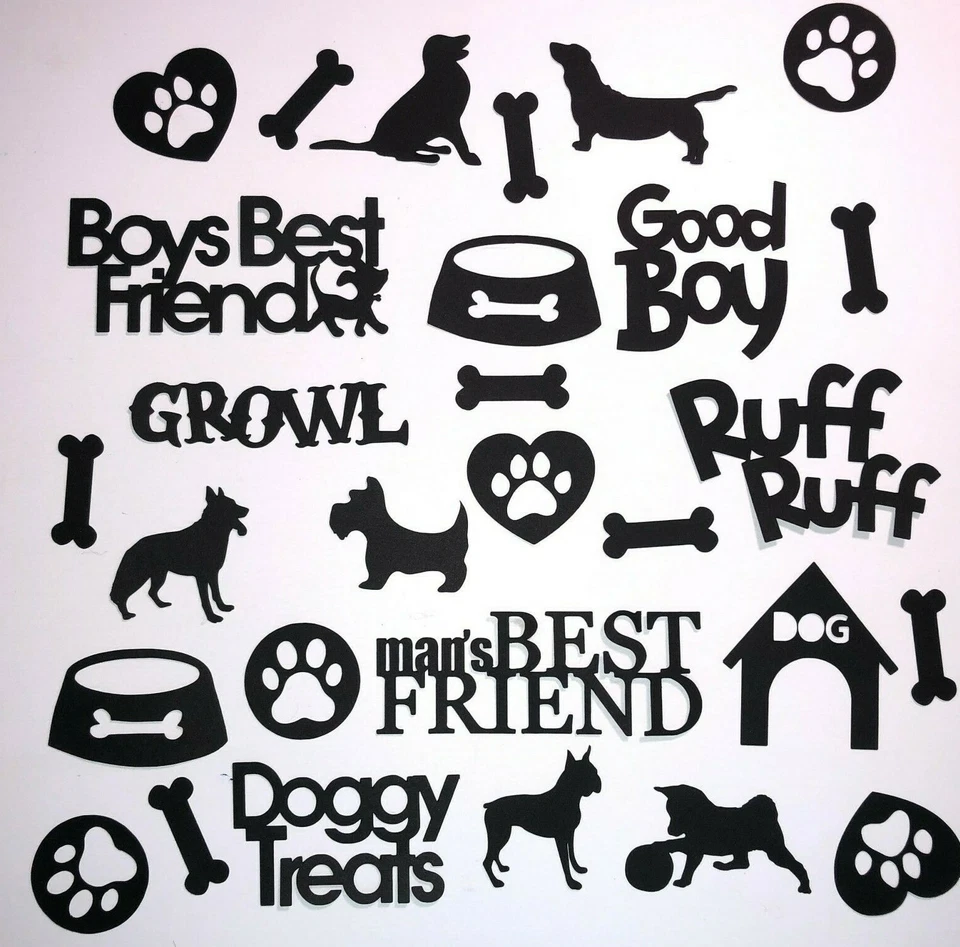 Silhouette Dog Die Cut Set, 29 peças., Qualquer Cor - Cortes Dog Die - Scrapbooking - Imagem 1 de 1
